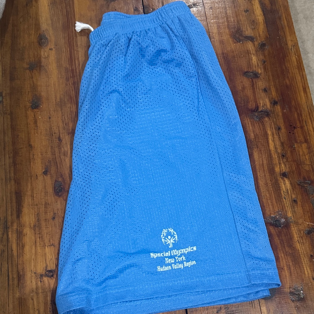 SportTek Blue Athletic Special Olympics Emblem Shorts